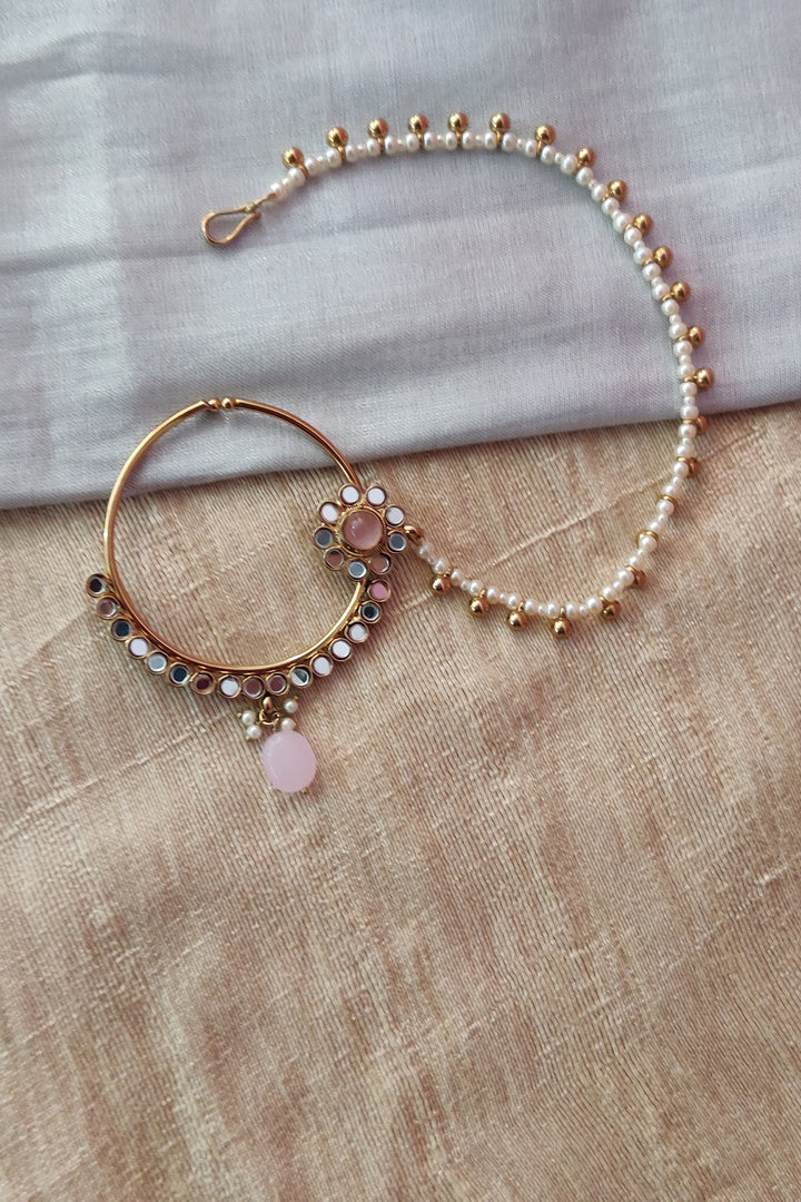 Rutvi Pink Stone Mirror Work Bridal Set